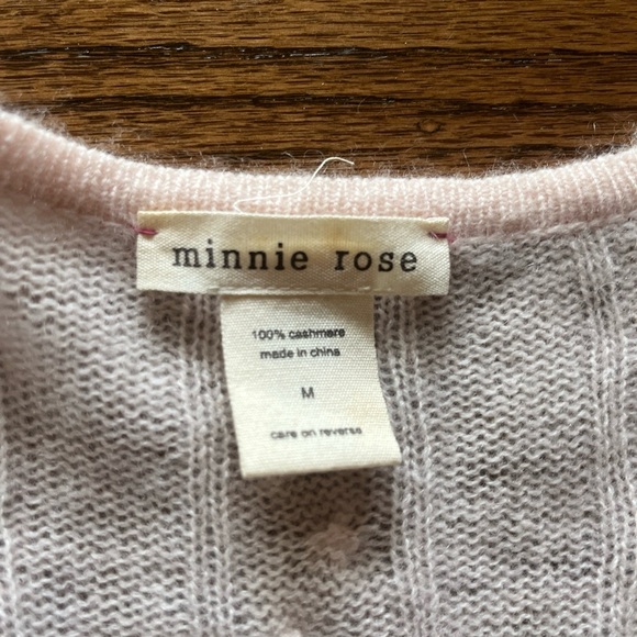 Minnie Rose Cashmere Open Front Long Sleeves Cardigan Blush Pink Size M - Picture 7 of 9